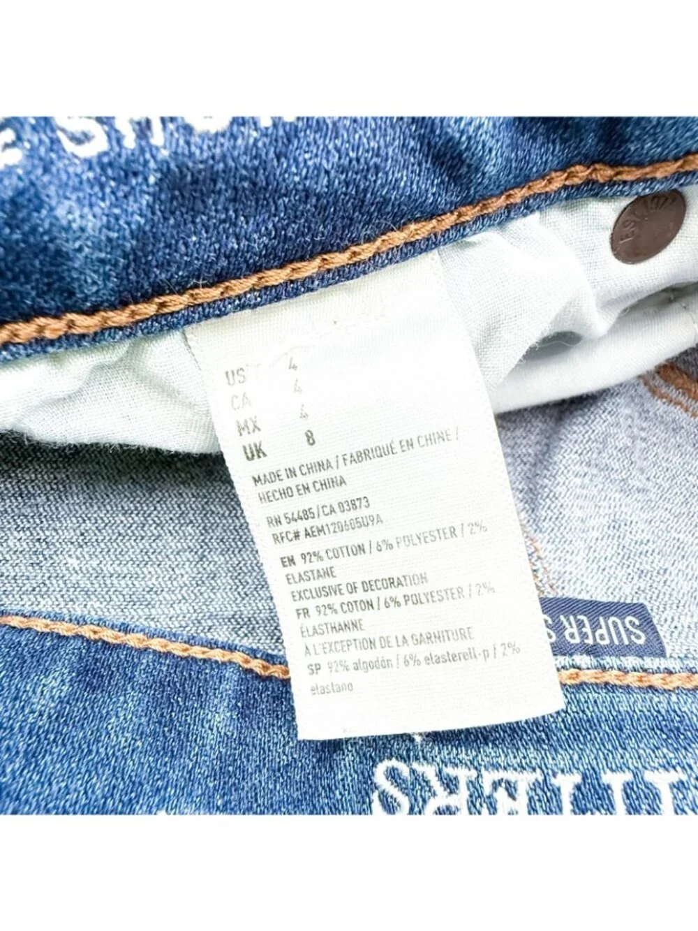 American Eagle Hi-Rise Shorts Size 4 Shortie Next Level Stretch Distressed Tacos